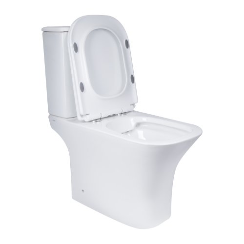 Унитаз-компакт Qtap Presto Quadro безободочный с сиденьем Soft-close QT24221215AW