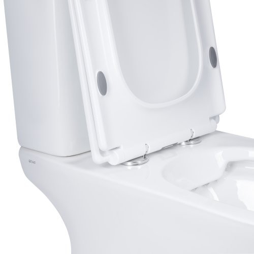 Унитаз-компакт Qtap Presto Quadro безободочный с сиденьем Soft-close QT24221215AW