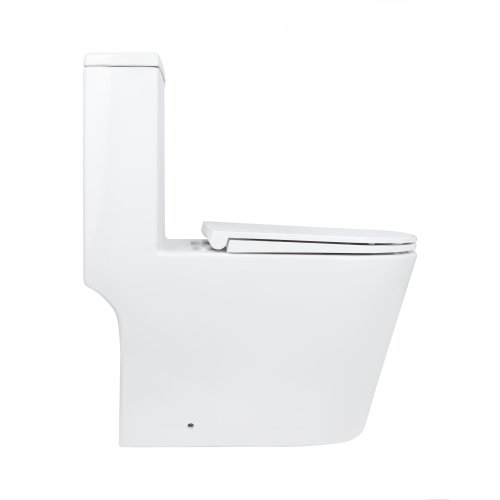Унитаз-моноблок напольный Qtap Kolibri Ultra Quiet безобедочный с сиденьем Soft-close WHITE QT10226380W