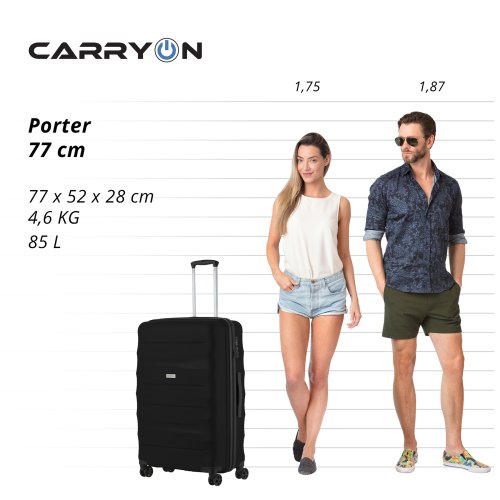 Чемодан CarryOn Porter (L) Black (502445)