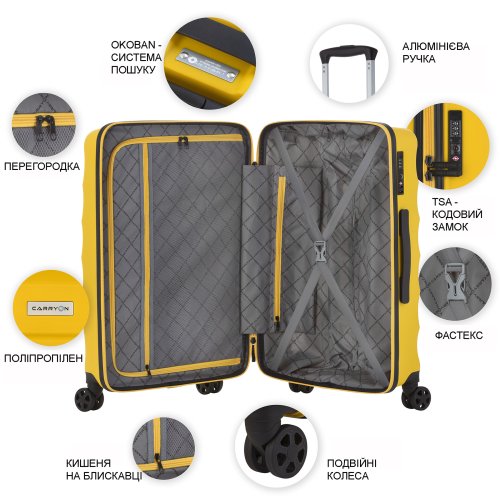 Чемодан CarryOn Porter (L) Yellow (502458)