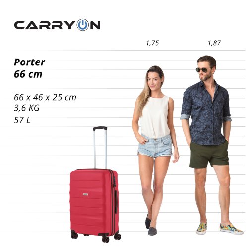 Чемодан CarryOn Porter (M) Red (502448)