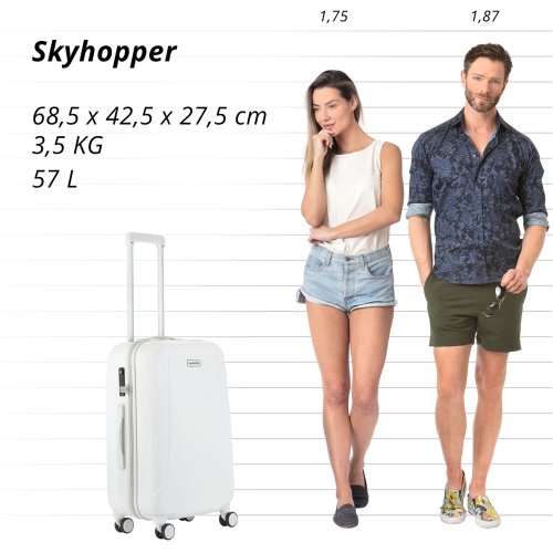 Чемодан CarryOn Skyhopper (M) White (502423)