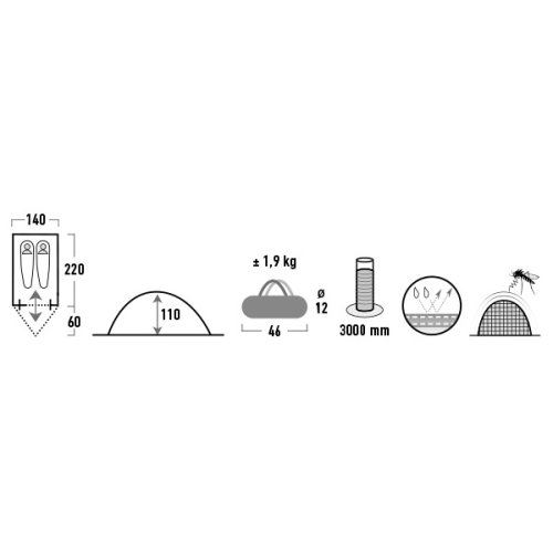 Палатка High Peak Kingfisher 2 LW Pesto/Red (10339)