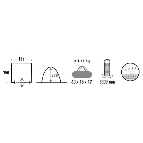 Палатка High Peak Torbole Light Grey/Black/Blue (14014)