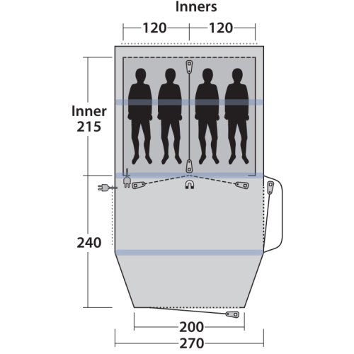 Палатка Outwell Rosedale 4PA Green (111178)