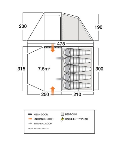 Палатка пятиместная Vango Beta 550XL Mineral Green (TEUBETA00000002)