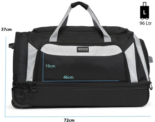 Сумка дорожная на колесах TravelZ Wheelbag Doubleloader black 96L (603098)