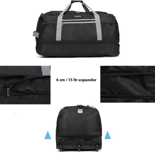 Сумка дорожная на колесах TravelZ Wheelbag Doubleloader foldable black 80(95)L (603096)