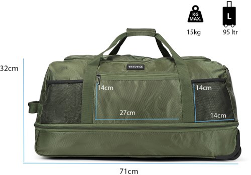 Сумка дорожня на колесах TravelZ Wheelbag Doubleloader foldable green 80(95)L (603097)