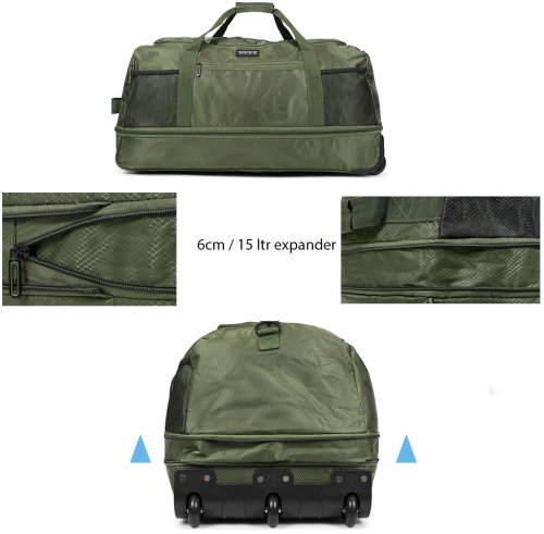 Сумка дорожня на колесах TravelZ Wheelbag Doubleloader foldable green 80(95)L (603097)