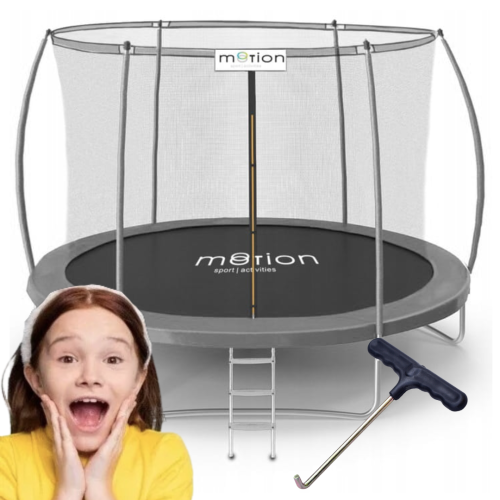 Батут Jumi Motion Sport Line Premium 10ft (305см) с внутренней сеткой серый
