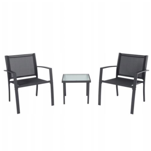 Комплект садовой мебели Chomik GARDEN LINE ORLANDO стол и 2 стулья темно-серый