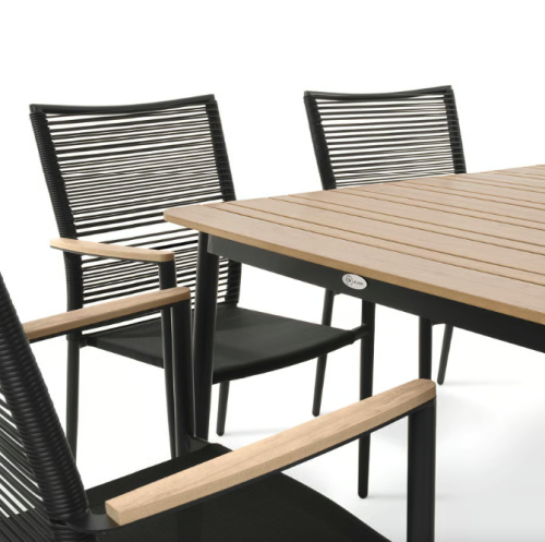 Комплект садовой мебели Di Volio Breno 6+1 черный/бежевый