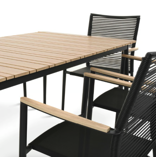 Комплект садовой мебели Di Volio Breno 6+1 черный/бежевый