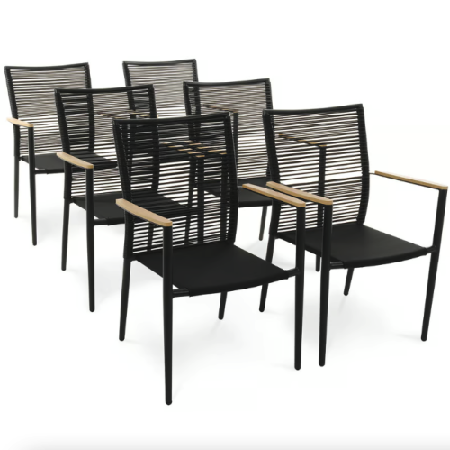 Комплект садовой мебели Di Volio Breno 6+1 черный/бежевый