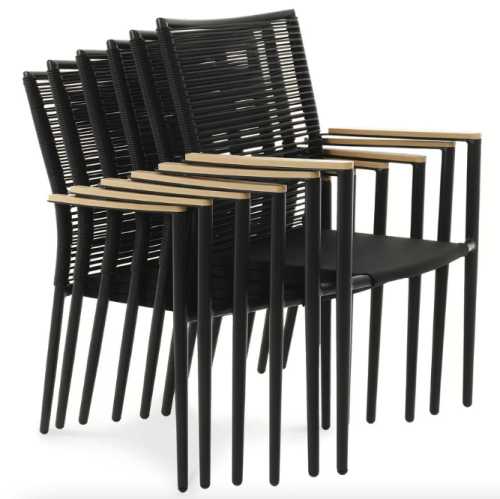 Комплект садовой мебели Di Volio Breno 6+1 черный/бежевый