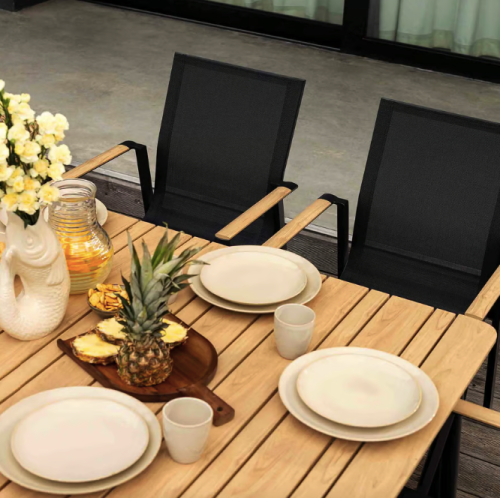 Комплект садових меблів Di Volio Brivio 6+1 чорний/бежевий