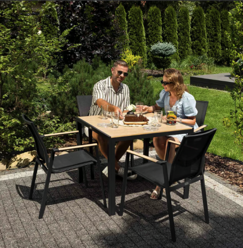 Комплект садовой мебели Di Volio Cremo 4+1 черный/бежевый