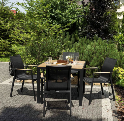 Комплект садовой мебели Di Volio Cremo 4+1 черный/бежевый