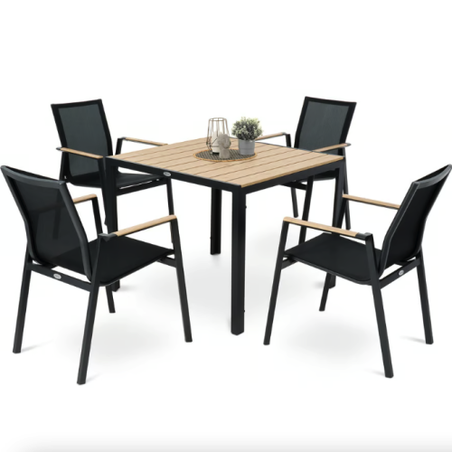 Комплект садовой мебели Di Volio Cremo 4+1 черный/бежевый