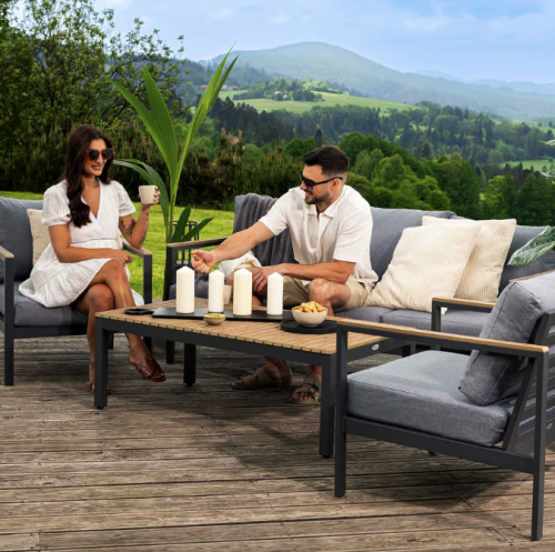 Комплект садових меблів Di Volio Tivoli графітовий/сірий