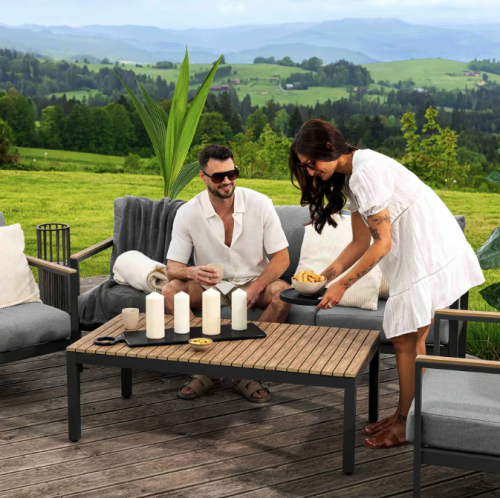 Комплект садових меблів Di Volio Tivoli графітовий/сірий