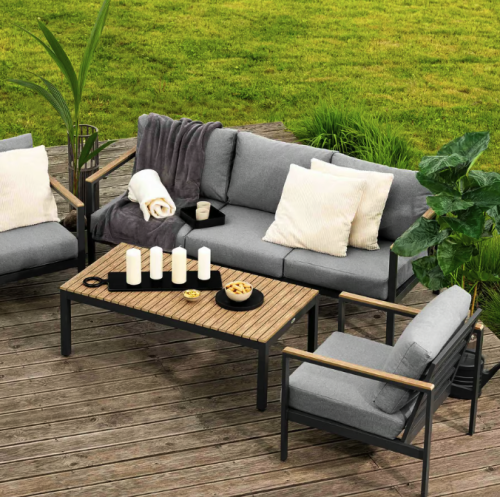 Комплект садових меблів Di Volio Tivoli графітовий/сірий