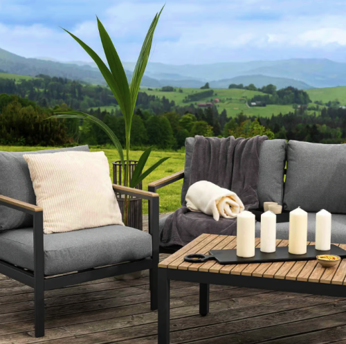 Комплект садових меблів Di Volio Tivoli графітовий/сірий