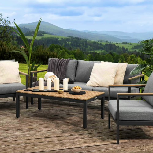 Комплект садових меблів Di Volio Tivoli графітовий/сірий