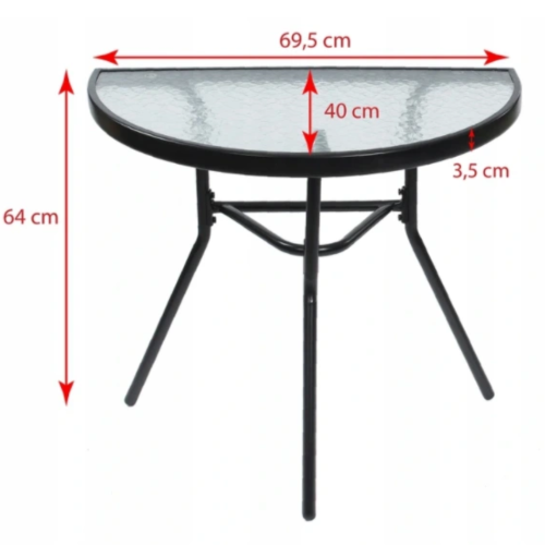 Комплект садовой мебели Jumi KISS полукруглый стол и 2 стулья