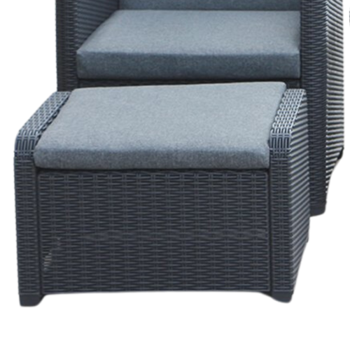 Набор садовой мебели GARDEN LINE LYON (2 раскладных кресла, столик, 2 подножки) антрацит