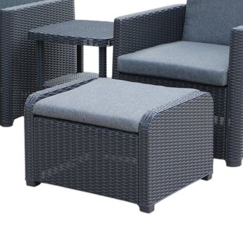 Набор садовой мебели GARDEN LINE LYON (2 раскладных кресла, столик, 2 подножки) антрацит