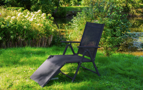 Садовий шезлонг з алюмінієвою рамою Jumi Monako чорний