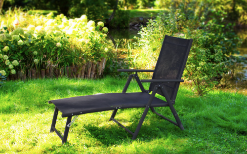 Садовий шезлонг з алюмінієвою рамою Jumi Monako чорний