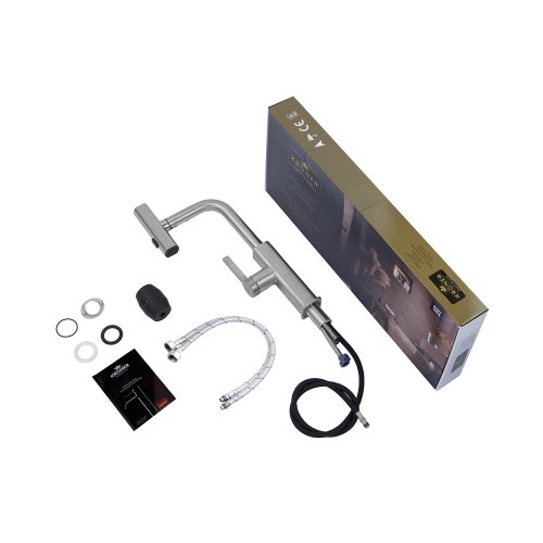 Змішувач для кухні з висувним виливом Kroner KRP Edelstahl Klassisch - ESG03918