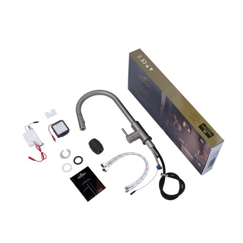 Смеситель для кухни с выдвижным изливом Kroner KRP Edelstahl Klassisch - PVD03916 сенсорный