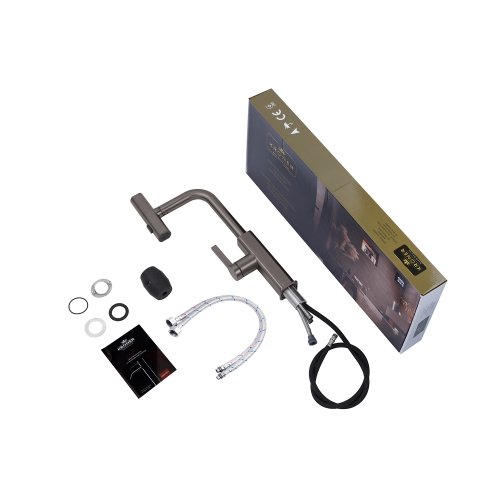 Смеситель для кухни с выдвижным изливом Kroner KRP Edelstahl Klassisch - PVD03918