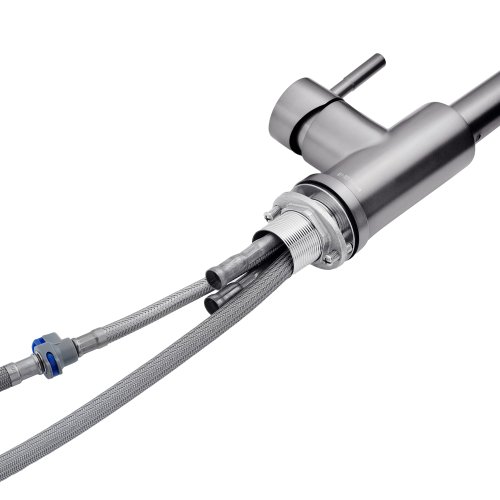 Смеситель для кухни с выдвижным изливом Kroner KRPё Edelstahl Klassisch - PVD03917