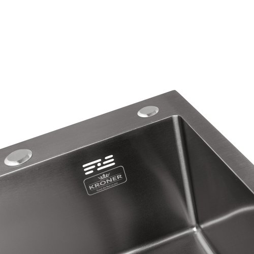 Кухонная мойка Kroner KRP Schwarze - 4545HM PVD (3.0/1.0 мм)
