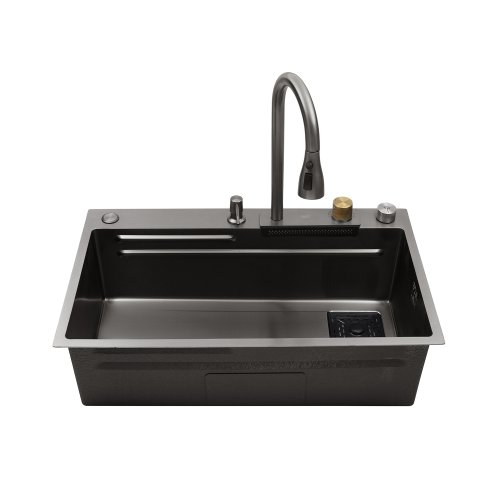 Кухонная мойка Kroner KRP Schwarze - SET7545HM PVD (3.0/0.8 мм)