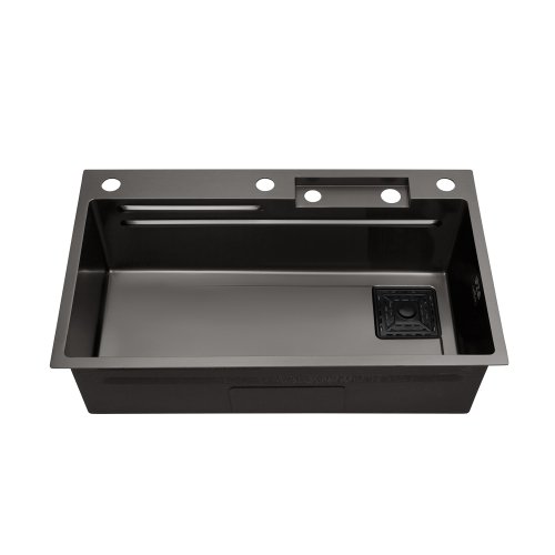 Кухонная мойка Kroner KRP Schwarze - SET7545HM PVD (3.0/0.8 мм)