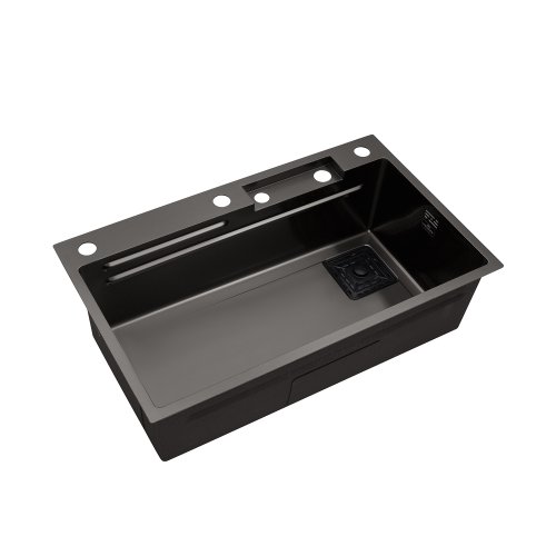 Кухонная мойка Kroner KRP Schwarze - SET7545HM PVD (3.0/0.8 мм)