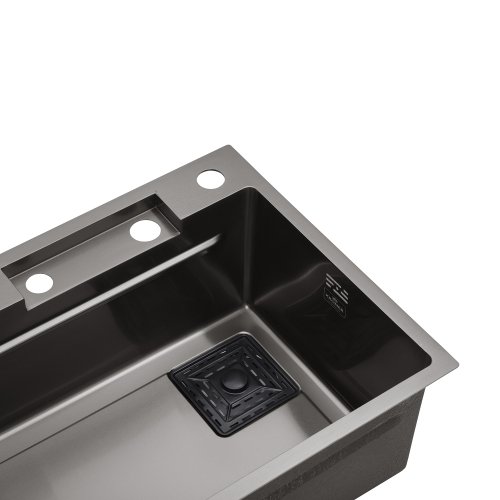 Кухонная мойка Kroner KRP Schwarze - SET7545HM PVD (3.0/0.8 мм)