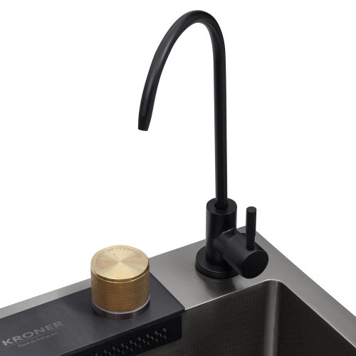 Кухонная мойка Kroner KRP Schwarze - SET7545NB PVD (3.0/0.8 мм)