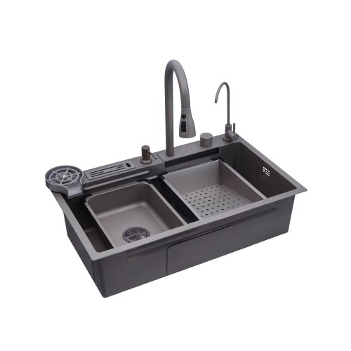 Кухонная мойка Kroner KRP Schwarze - SET7545NG PVD (3.0/0.8 мм)