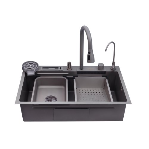 Кухонная мойка Kroner KRP Schwarze - SET7545NG PVD (3.0/0.8 мм)