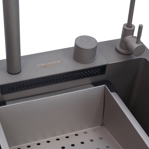 Кухонная мойка Kroner KRP Schwarze - SET7545NG PVD (3.0/0.8 мм)