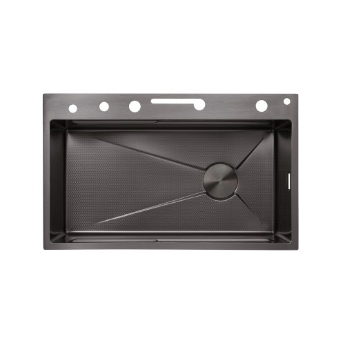 Кухонная мойка Kroner KRP Schwarze - SET7546ARTHM PVD (3.0/0.8 мм)