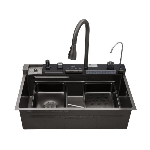 Кухонная мойка Kroner KRP Schwarze - SET7546ARTHM PVD (3.0/0.8 мм)